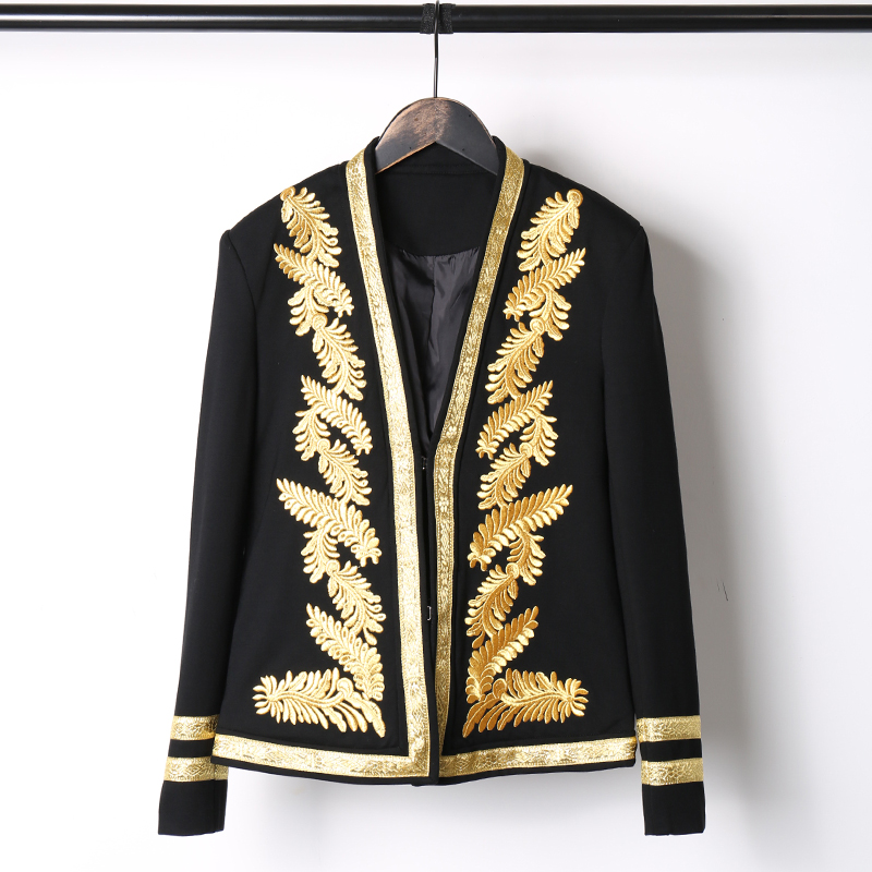 Men'S Grooming Club - Men's Luxury Gold Thread Flower Embroidery