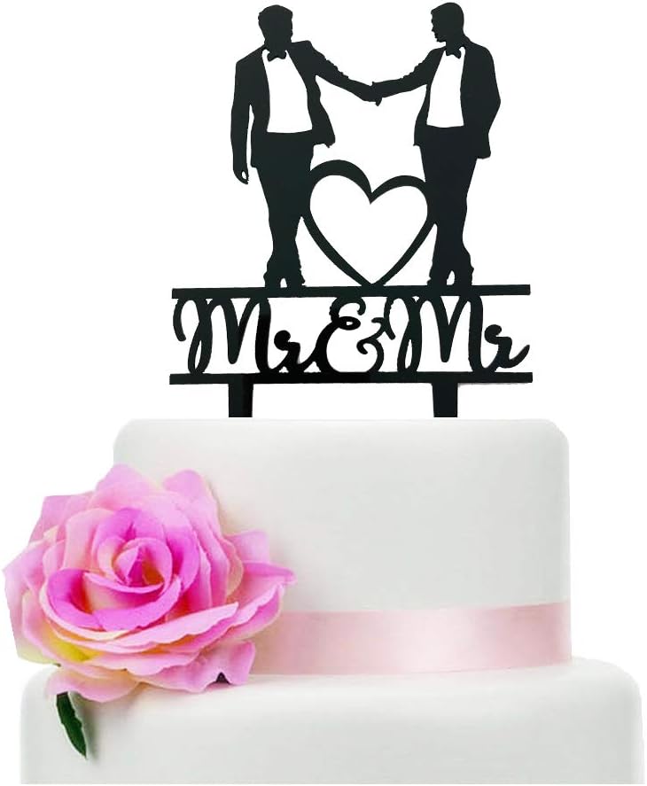 Men'S Grooming Gifts - Mr & Mr Cake Topper, Black