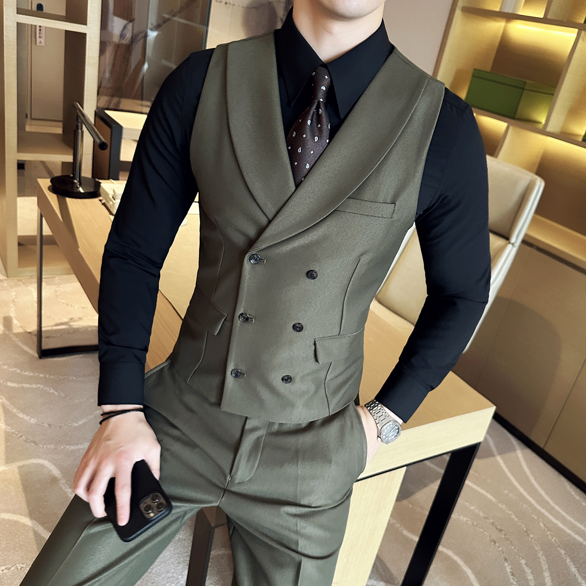 Men'S Grooming Club - ( Vest + Pants) Men Luxury