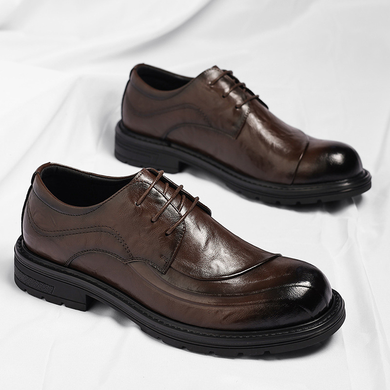 Brown Burnished Genuine Leathe - Men'S Grooming Oxford のレビューと価格