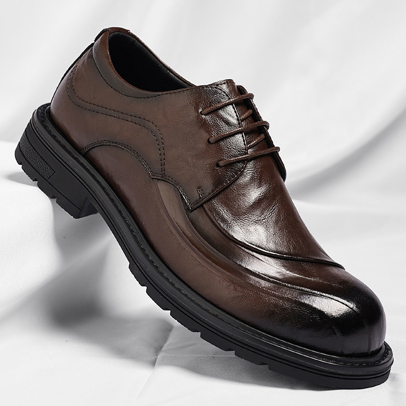 Brown Burnished Genuine Leathe - Men'S Grooming Oxford のレビューと価格