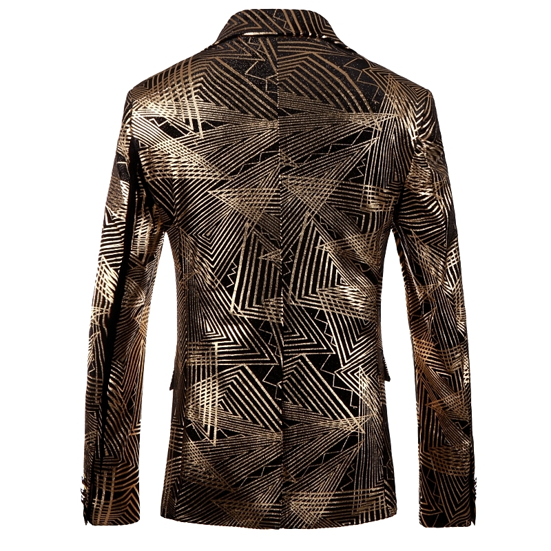 Luxury Gold Striped Print Blaz - Men'S Grooming Club のレビューと価格