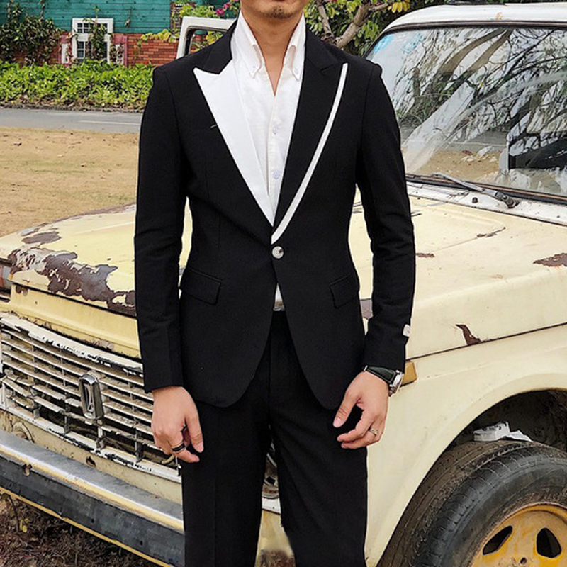 Casual Men Suits With Black Pa - Men'S Grooming Club のレビューと価格