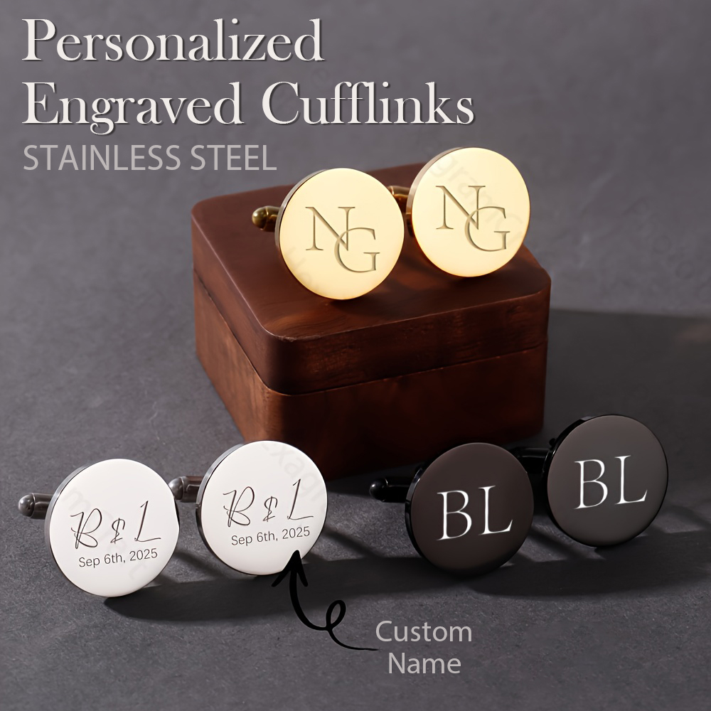 1pair Personalised Name Cuffli - Men'S Grooming Gifts のレビューと価格