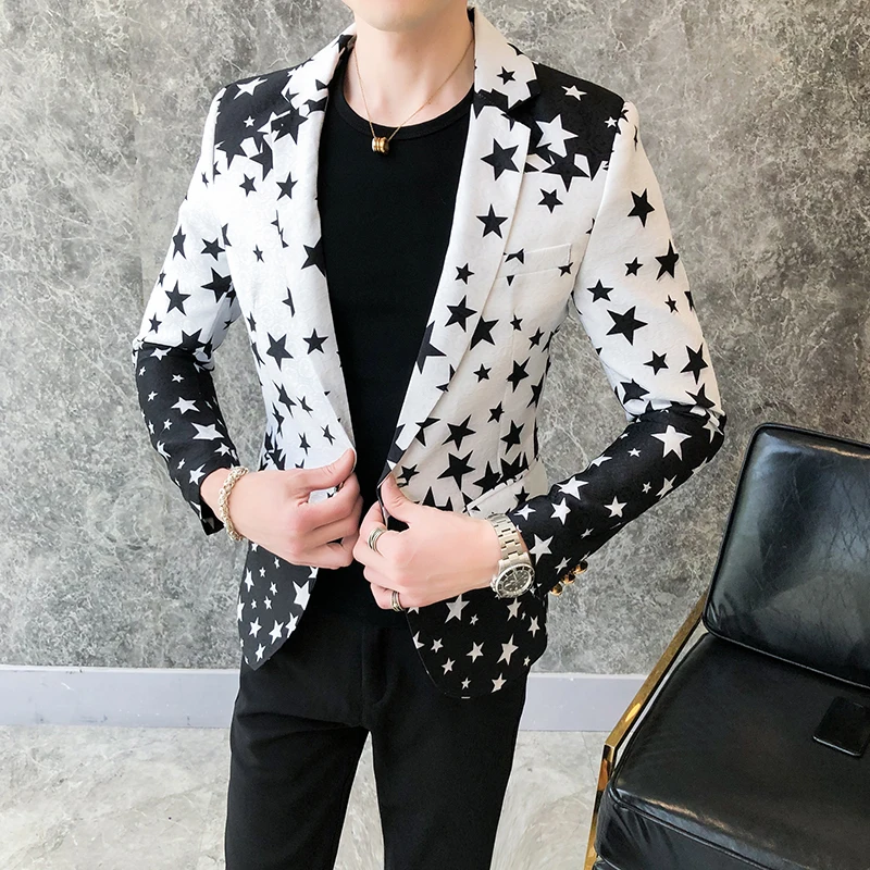 Star Print Slim Fit Blazers 20 - Men'S Grooming Club のレビューと価格