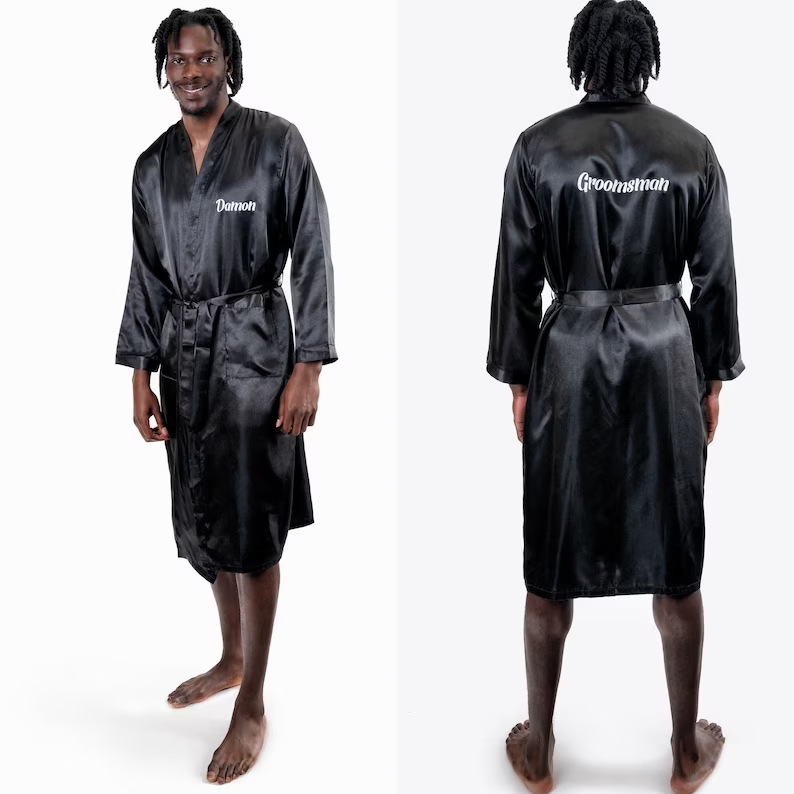 Mr Custom Robe Groom Satin Rob - Men'S Grooming Gifts のレビューと価格