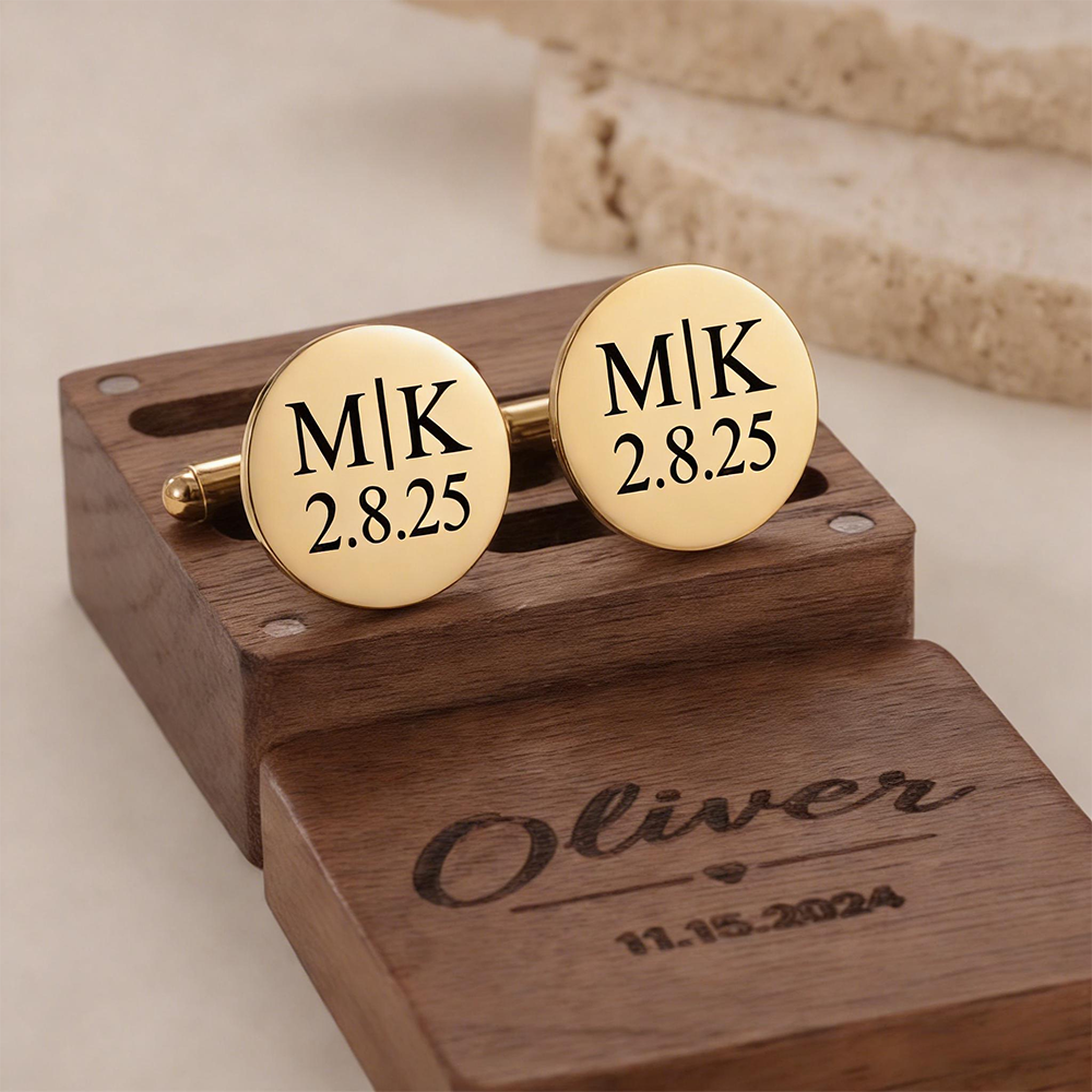 Custom Date Cufflinks Stainles - Men'S Grooming Gifts のレビューと価格