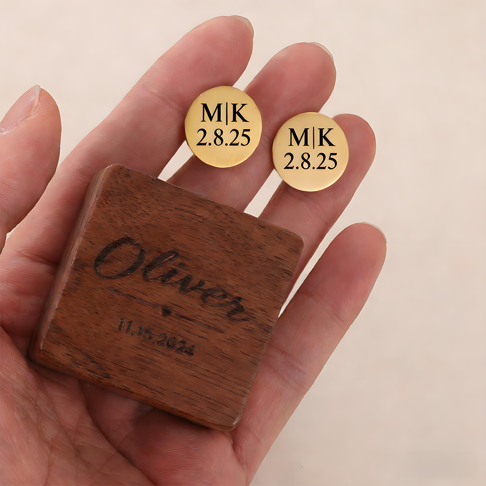 Custom Date Cufflinks Stainles - Men'S Grooming Gifts のレビューと価格