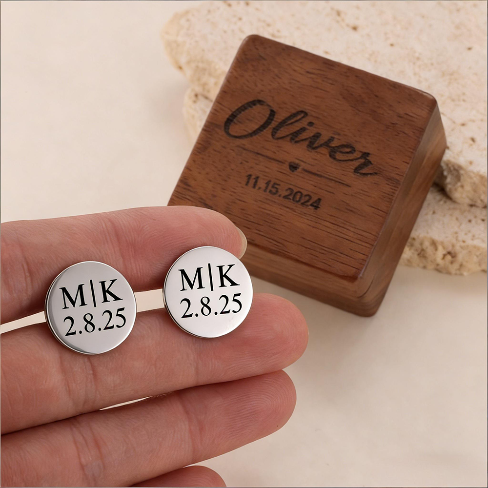 Custom Date Cufflinks Stainles - Men'S Grooming Gifts のレビューと価格