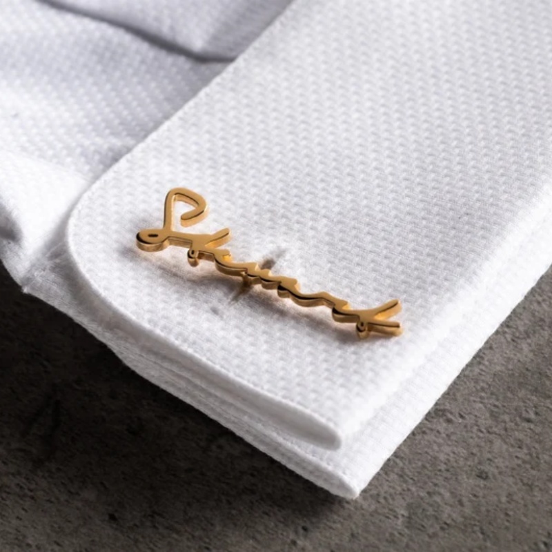 Custom Name Cufflinks 18K Gold - Men'S Grooming Gifts のレビューと価格